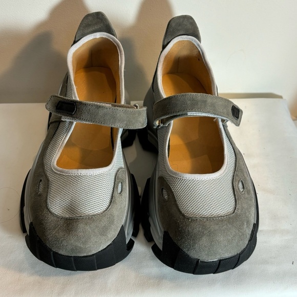 KIND TIPS Sz 40 Mary Jane Mesh And Faux Suede Super Chunky Shoes NEW WITH TAG - Picture 4 of 12